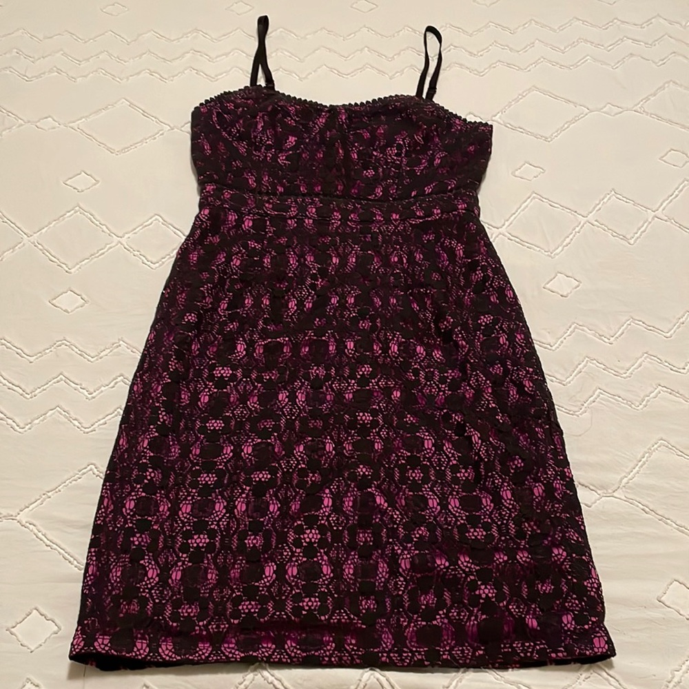 Purple and black lace dress